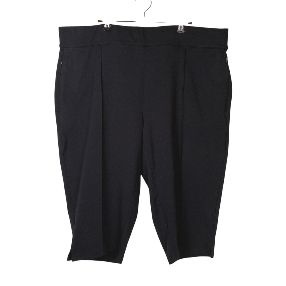 Lands End Womens Starfish Capri Length Pants Size 2X Black